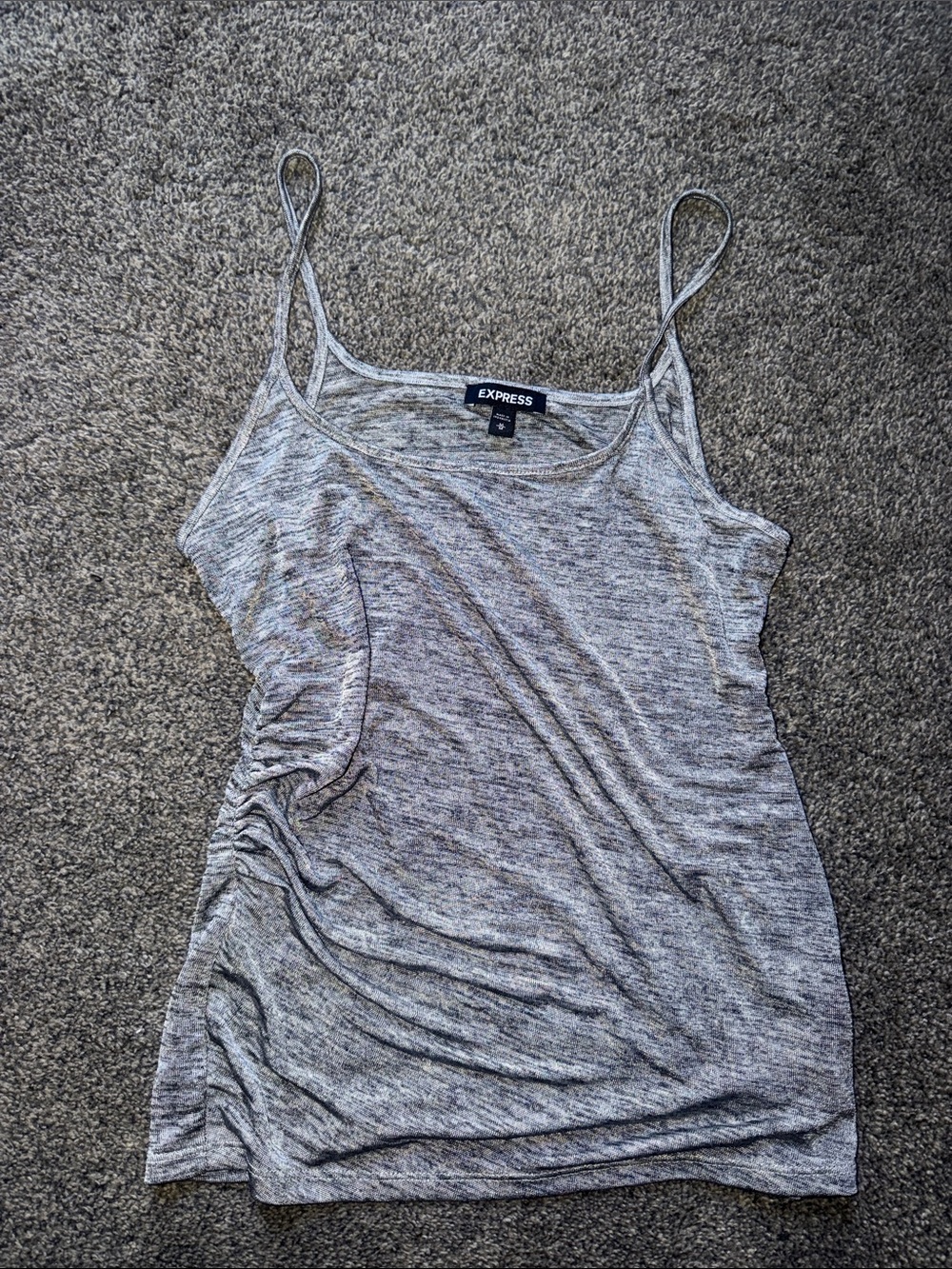 Express Women’s Gray Marled Ruched Side Cami